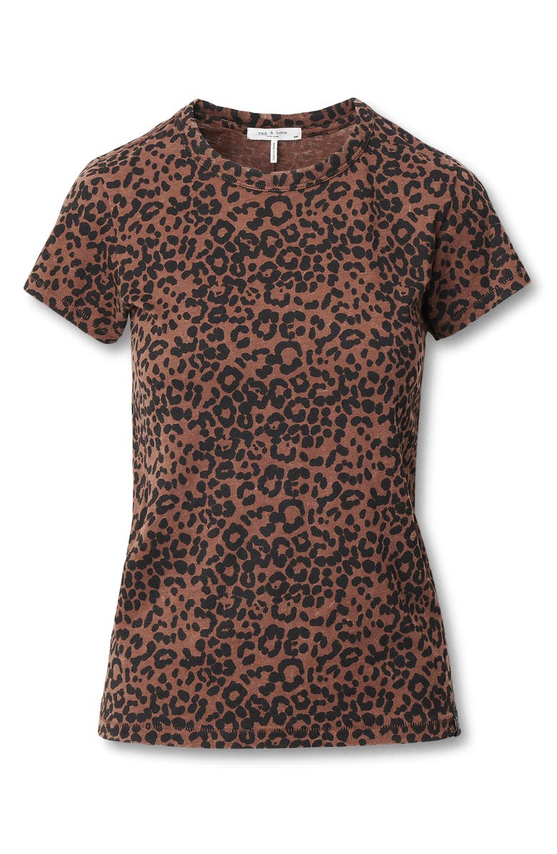 rag & bone Leopard Print Cotton T-Shirt, Alternate, color, Brown Multi