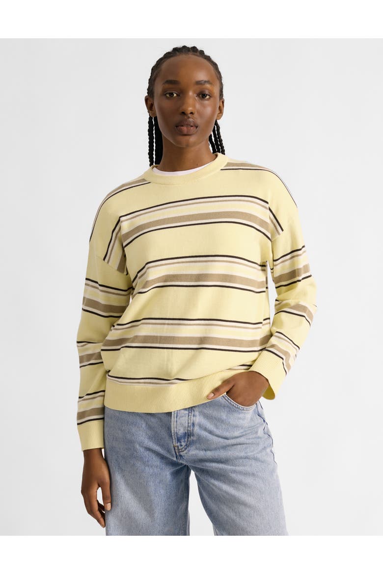 Stripe Cotton Jumper, Main, color, Lemon