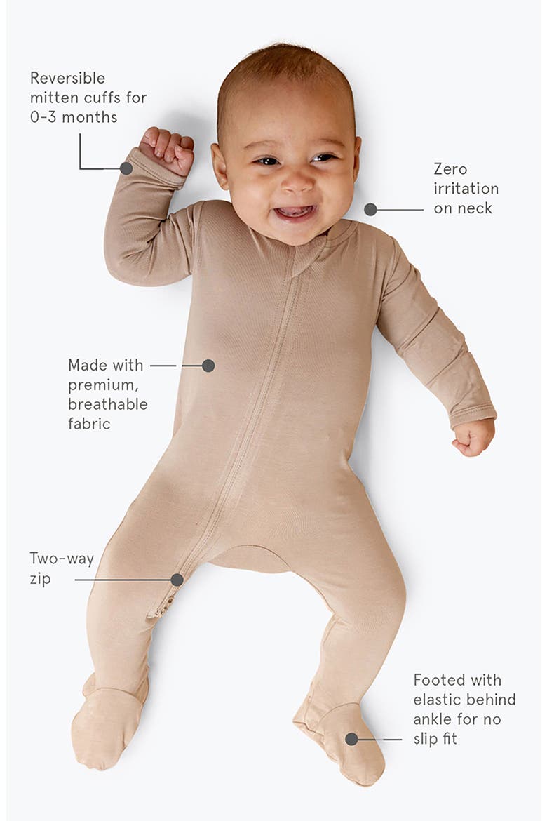 CloudBlend™ Footed One-Piece Pajamas, Alternate, color, DESERT LARK