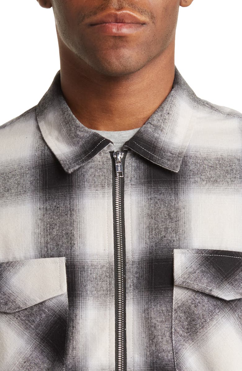 Noon Goons Shadow Plaid Cotton Zip-Up Shirt Jacket, Alternate, color, 