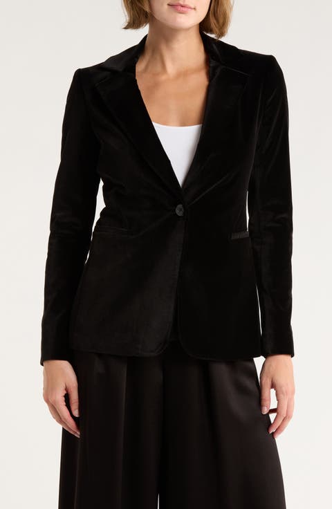 Macey Fitted Velvet Blazer
