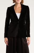 Alice + Olivia Macey Fitted Velvet Blazer