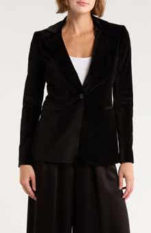 Alice + Olivia Macey Fitted Velvet Blazer