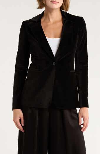 Alice + Olivia Macey Fitted Velvet Blazer