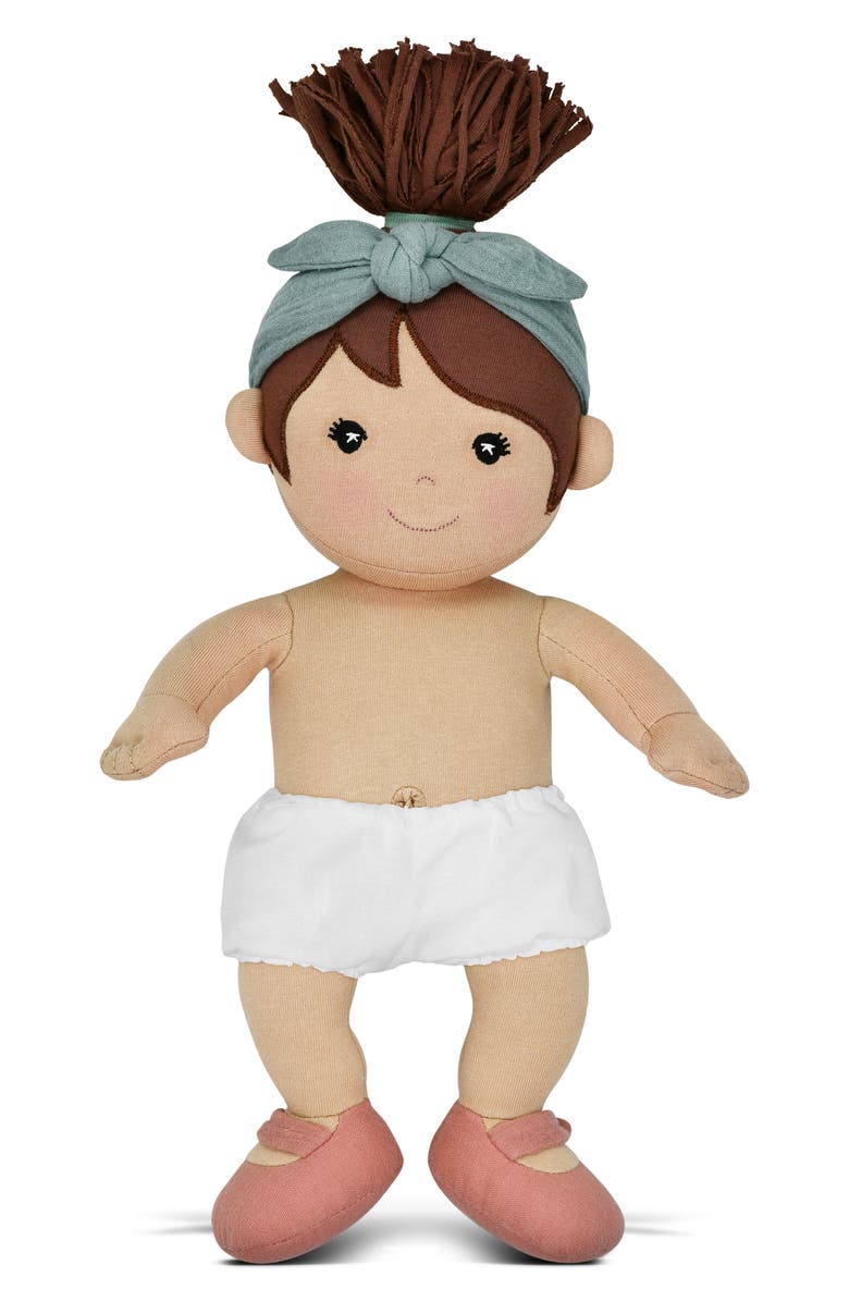 APPLE PARK Soft Organic Cotton Baby Doll, Alternate, color, Teal
