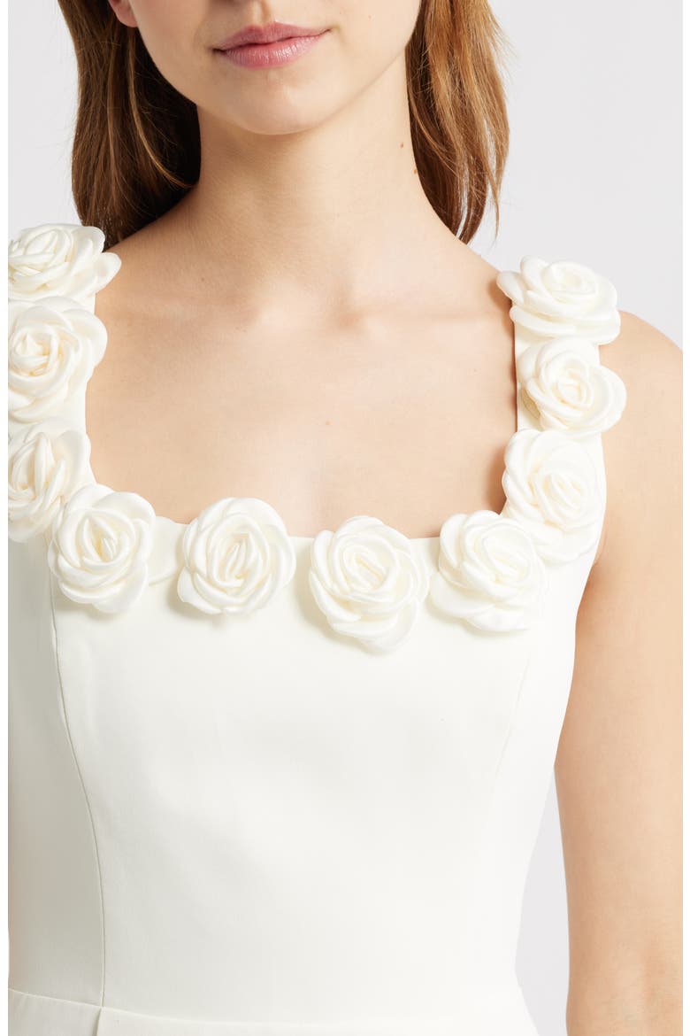 Rosette Trim Cocktail Minidress, Alternate, color, CREAM