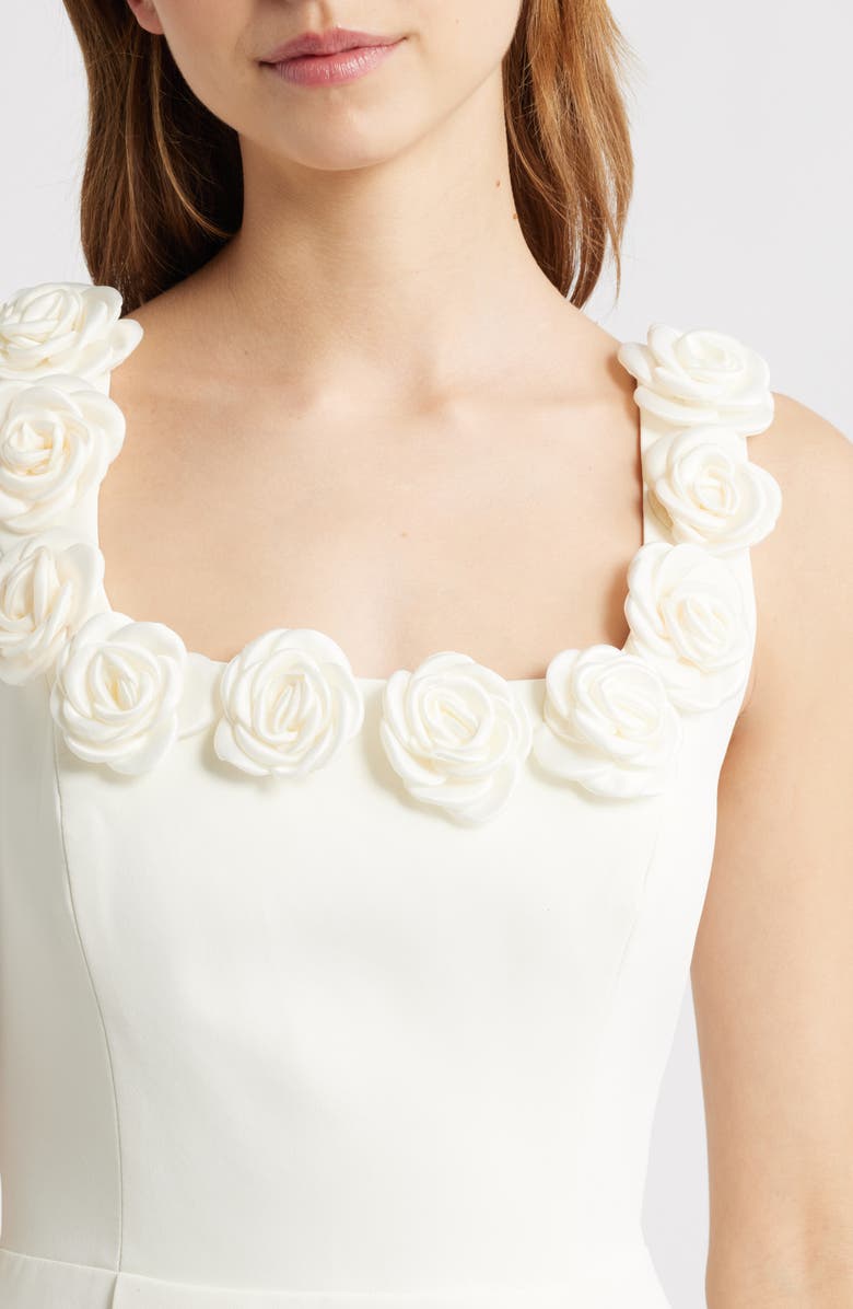 Lucy Paris Rosette Trim Cocktail Minidress, Alternate, color, Cream