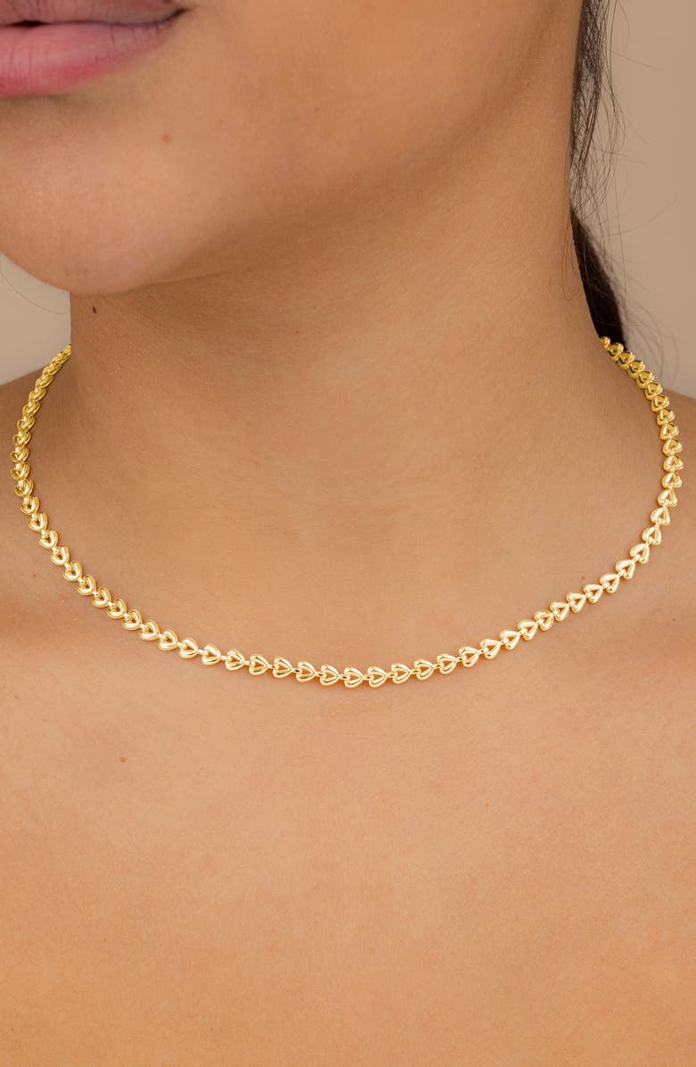 Sterling Forever Nettie Polished HeartLink Bracelet, Alternate, color, Gold