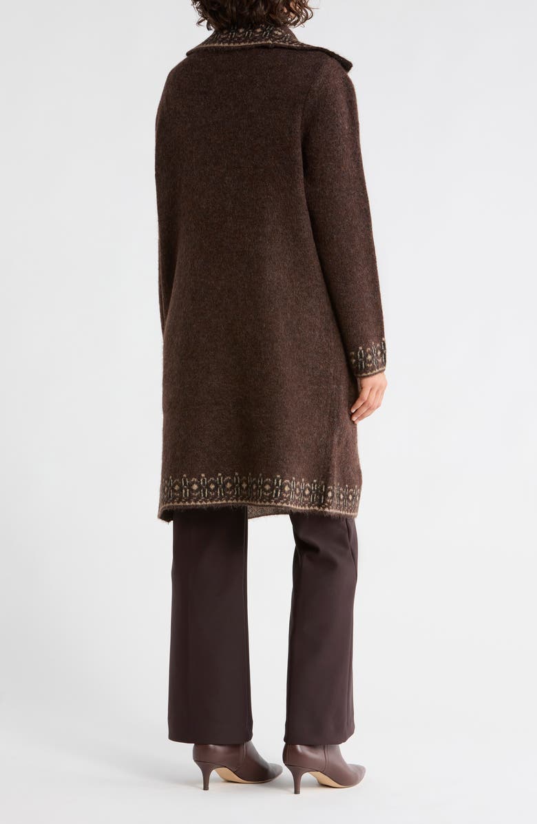 MAX STUDIO Open Front Sweater Coat, Alternate, color, Black / Brown / Taupe