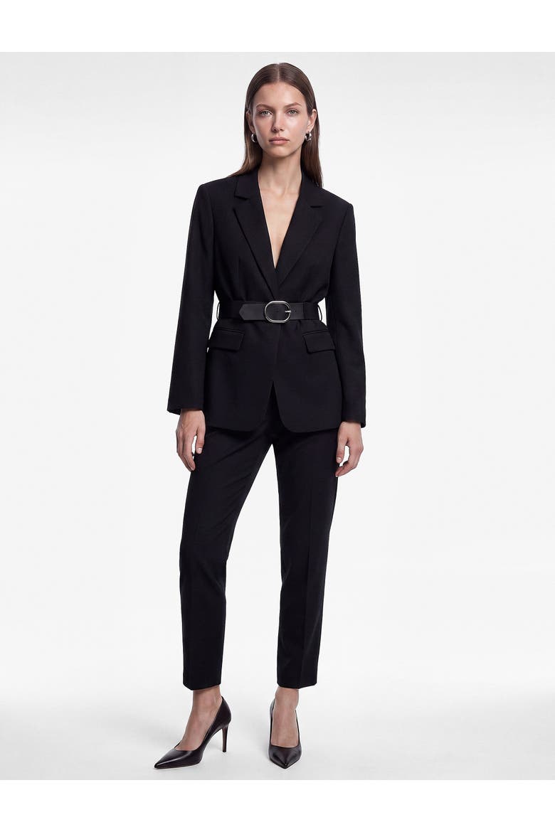 Slim Fit Tailored Trousers With Pockets, Main, color, BLACK