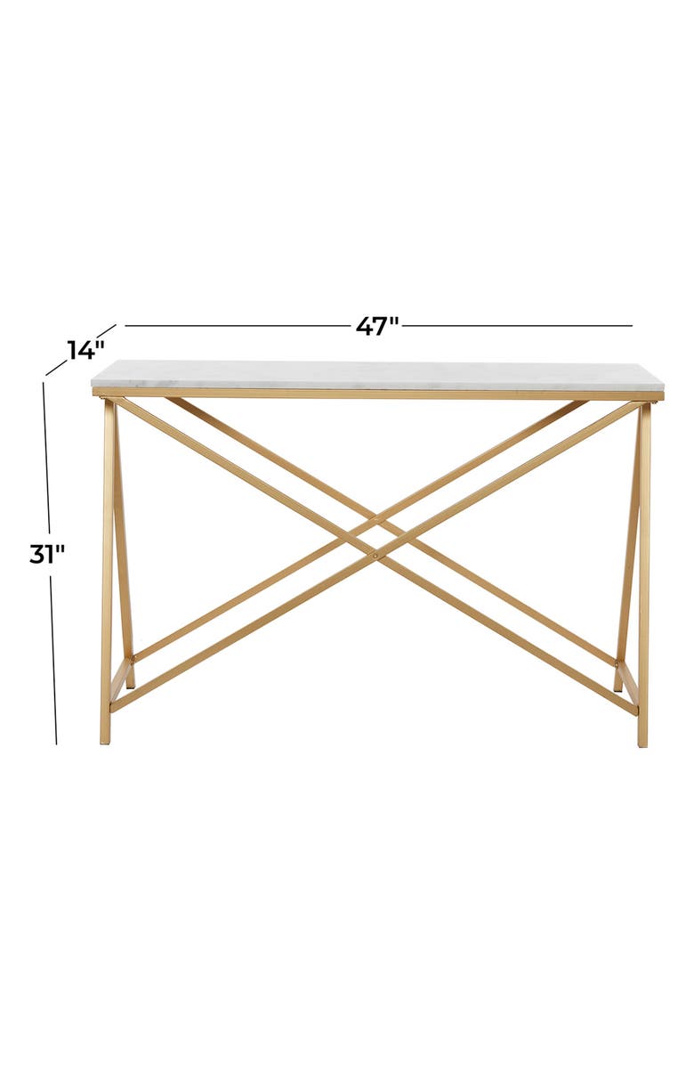 VIVIAN LUNE HOME White Contemporary Console Table, Alternate, color,