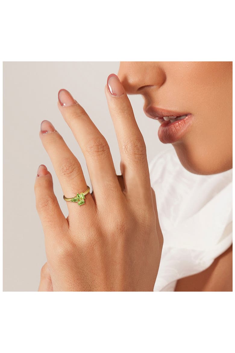 Multiple Cut Peridot Cluster Ring, Alternate, color, GREEN