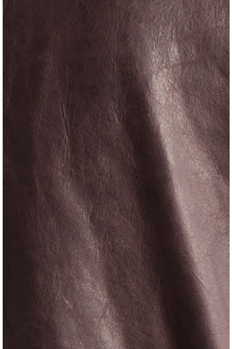 Mini Leather Jacket, Alternate, color, MATTED BROWN