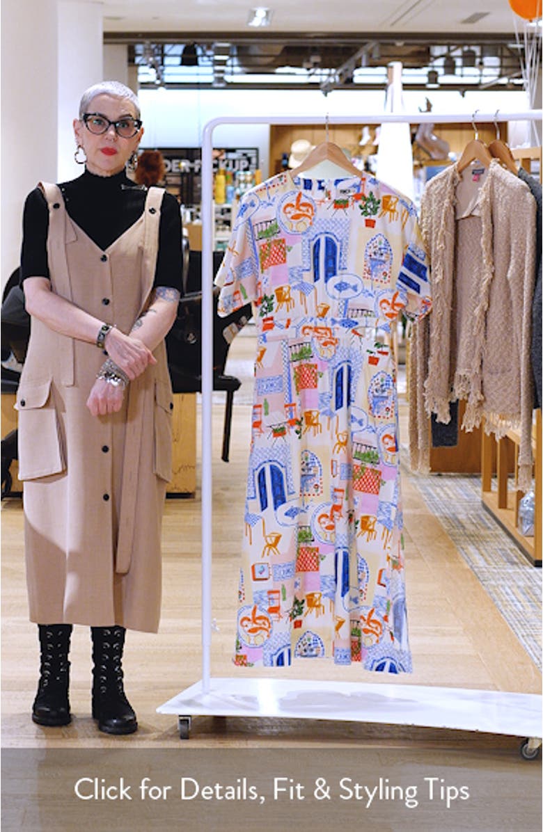 Perle Print Cutout Midi Dress, sales video thumbnail