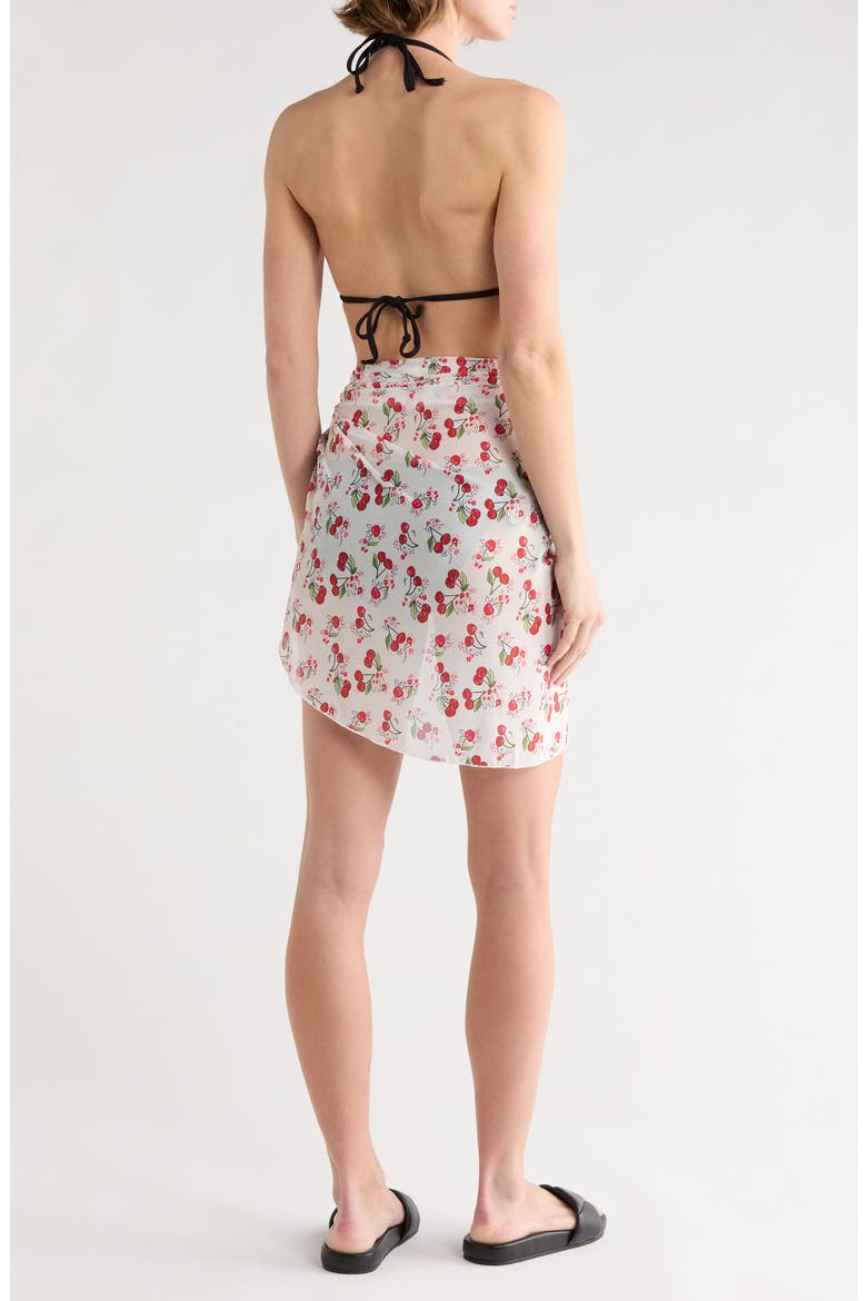 Printed Mesh Sarong, Alternate, color, IVORY CHERRY MULTI