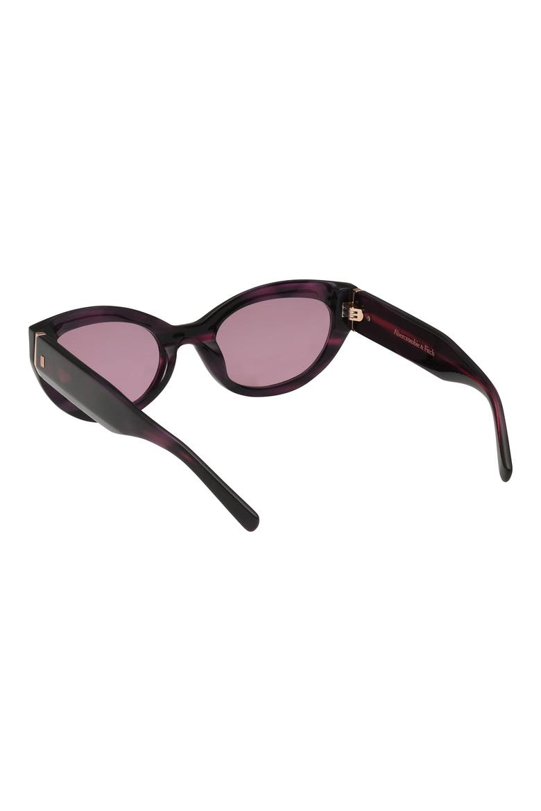 52mm Cat Eye Sunglasses, Alternate, color, HORN / PLUM LENS
