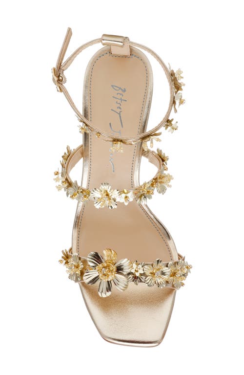 Betsey Johnson Lorra Sequin Ankle Strap Sandal In Gold