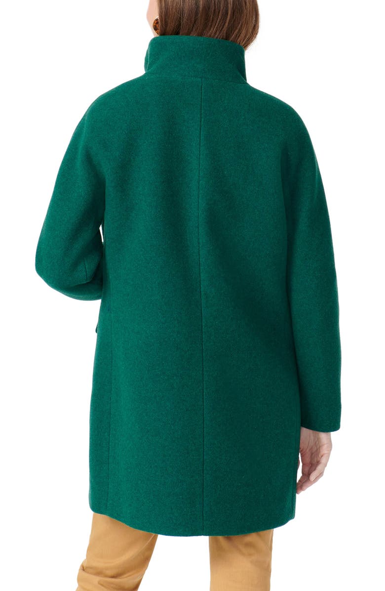 J.Crew Stadium Cloth Cocoon Coat, Alternate, color, Heather Forest