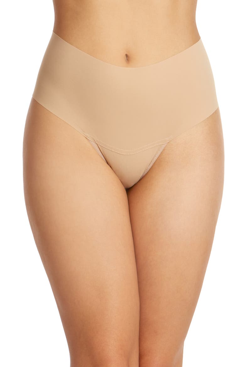 Breathe High Waist Thong, Main, color, TAUPE
