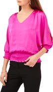 Chaus V-Neck Smocked Waist Blouse