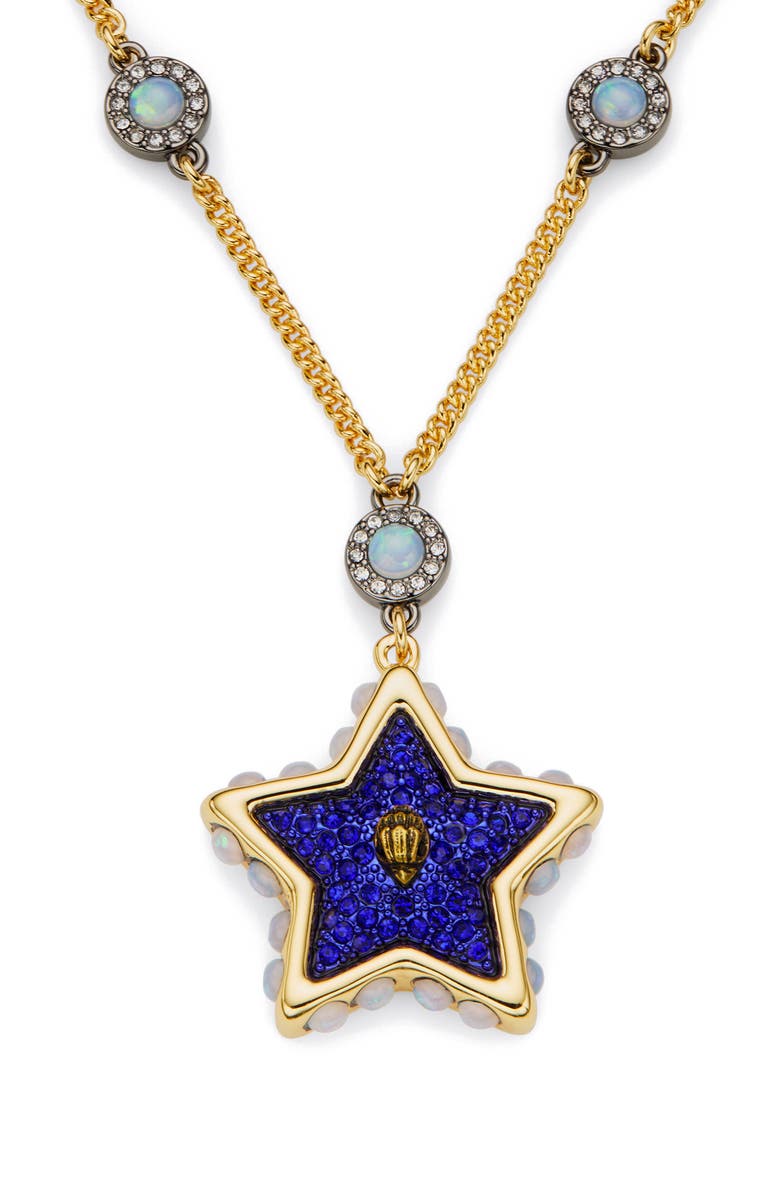Kurt Geiger London Star Pendant Necklace, Alternate, color, Gold/ Blue