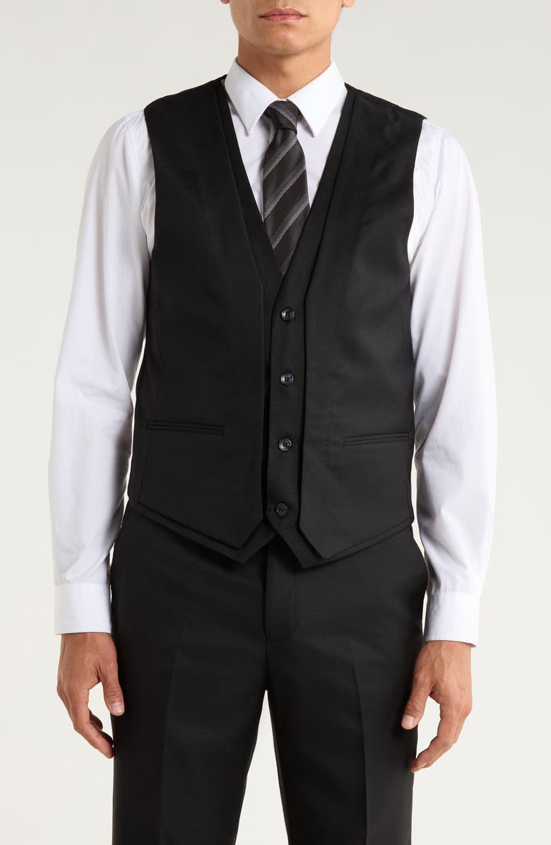 ZEGARIE Black Mélange 3-Piece Suit, Alternate, color, Black