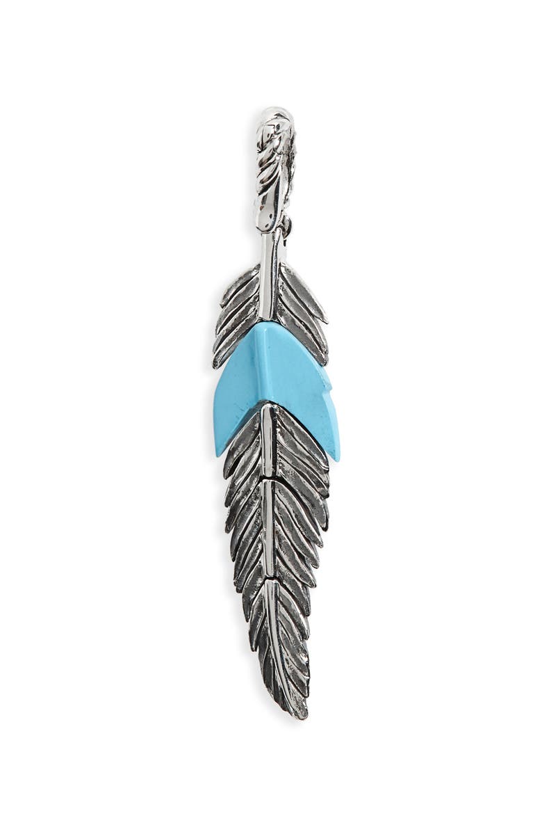 David Yurman Feather Amulet with Turquoise, Main, color,