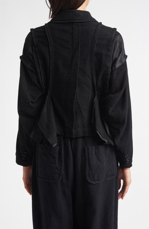 Tao Comme Des Garçons Deconstructed Garment Dyed Jacket In Black