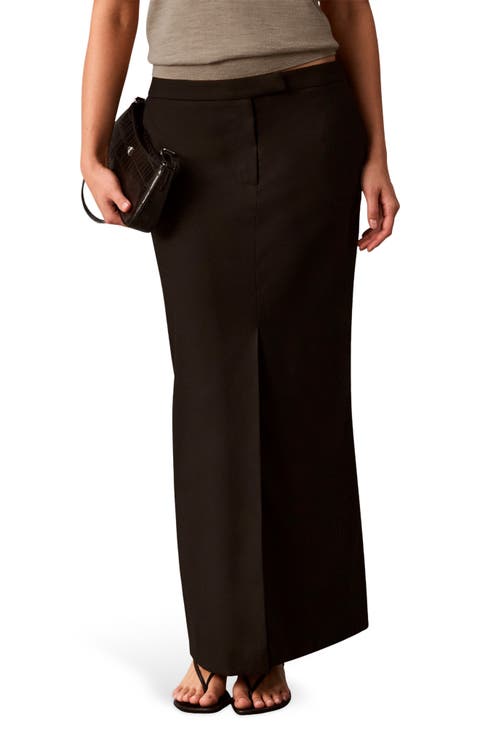 Extended Tab Maxi Skirt