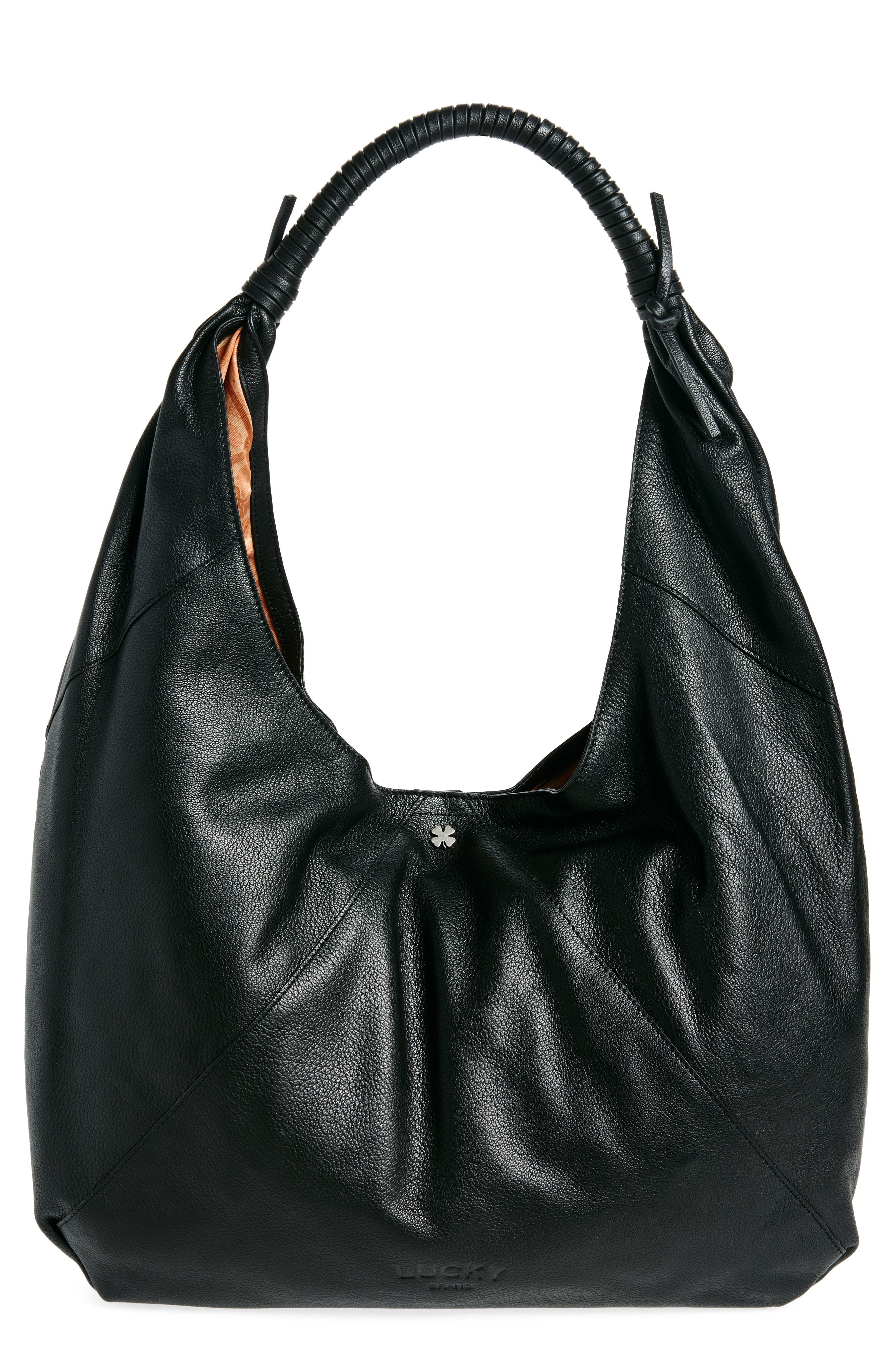 Lucky Brand Evlie Leather Hobo Bag, Main, color, 