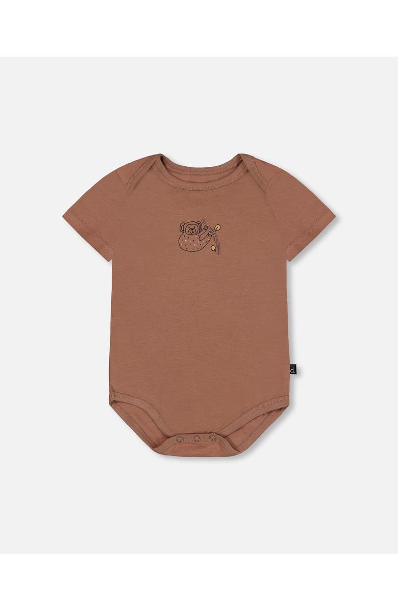 Deux par Deux Baby Boy's Organic Cotton Bodysuit Brown, Main, color, 