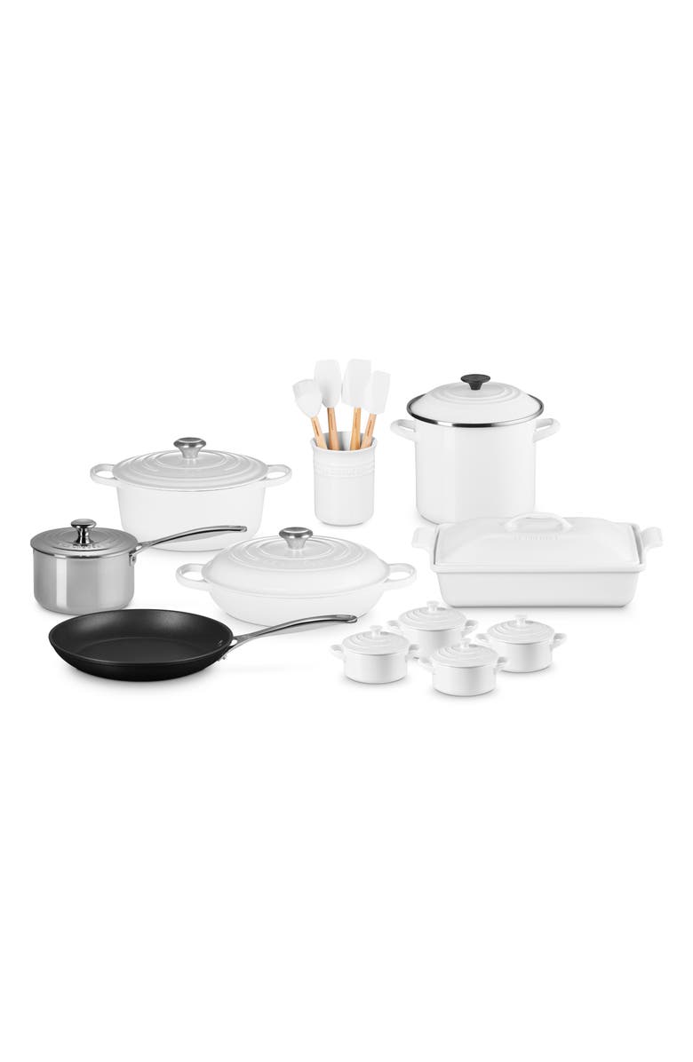 Le Creuset 12-Piece Mixed Material Cookware Set, Alternate, color, White