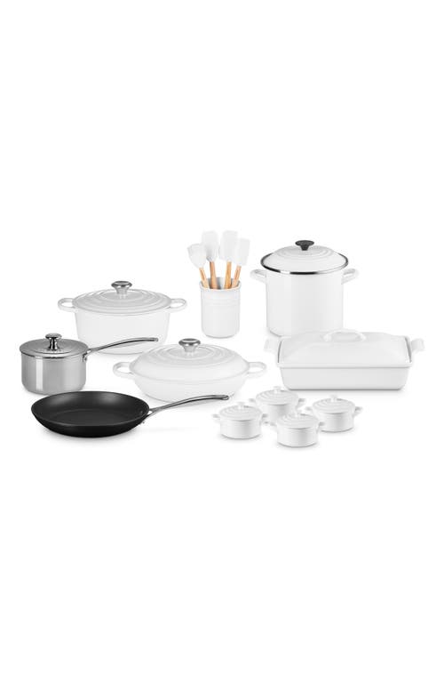 Le Creuset 12-piece Mixed Material Cookware Set In White
