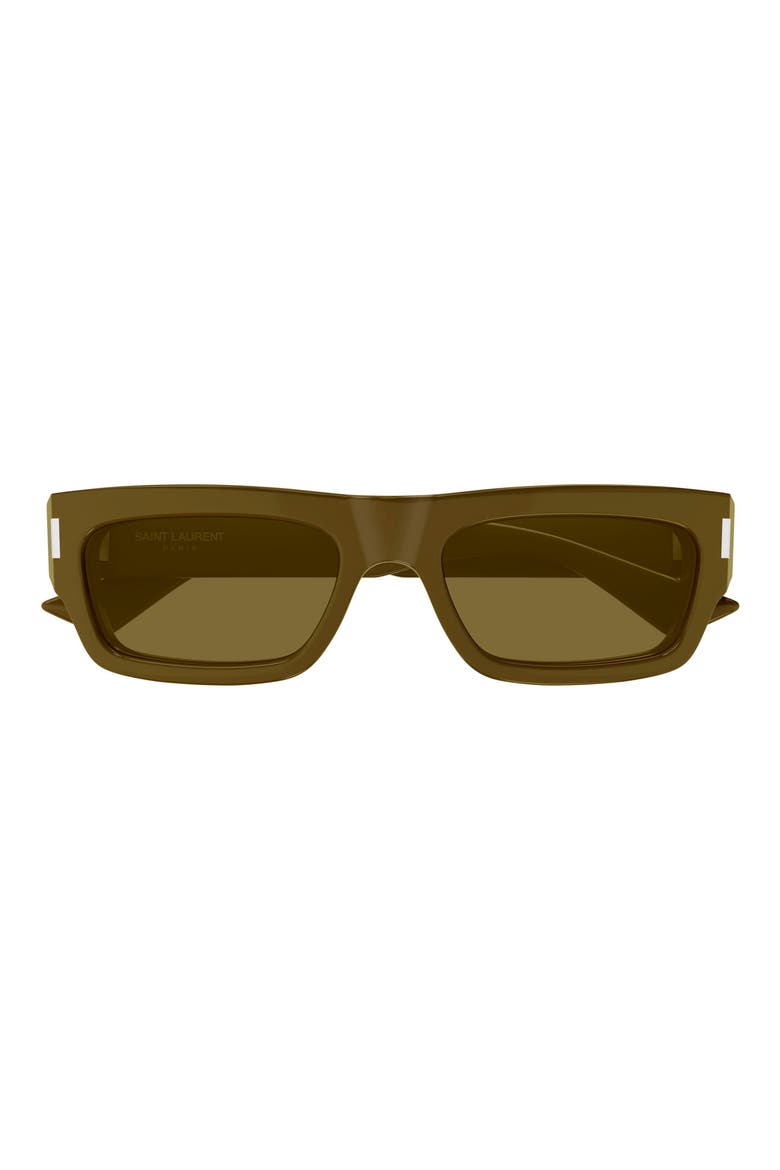 54mm Rectangular Sunglasses, Main, color, BROWN
