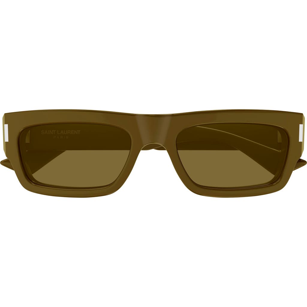 Saint Laurent 54mm Rectangular Sunglasses In Green