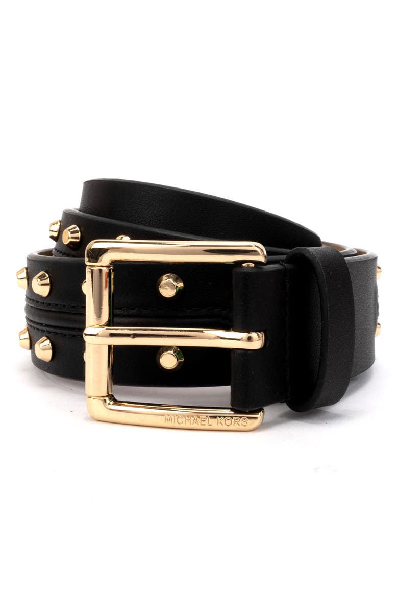 MICHAEL Michael Kors Astor Studded Leather Belt, Main, color,