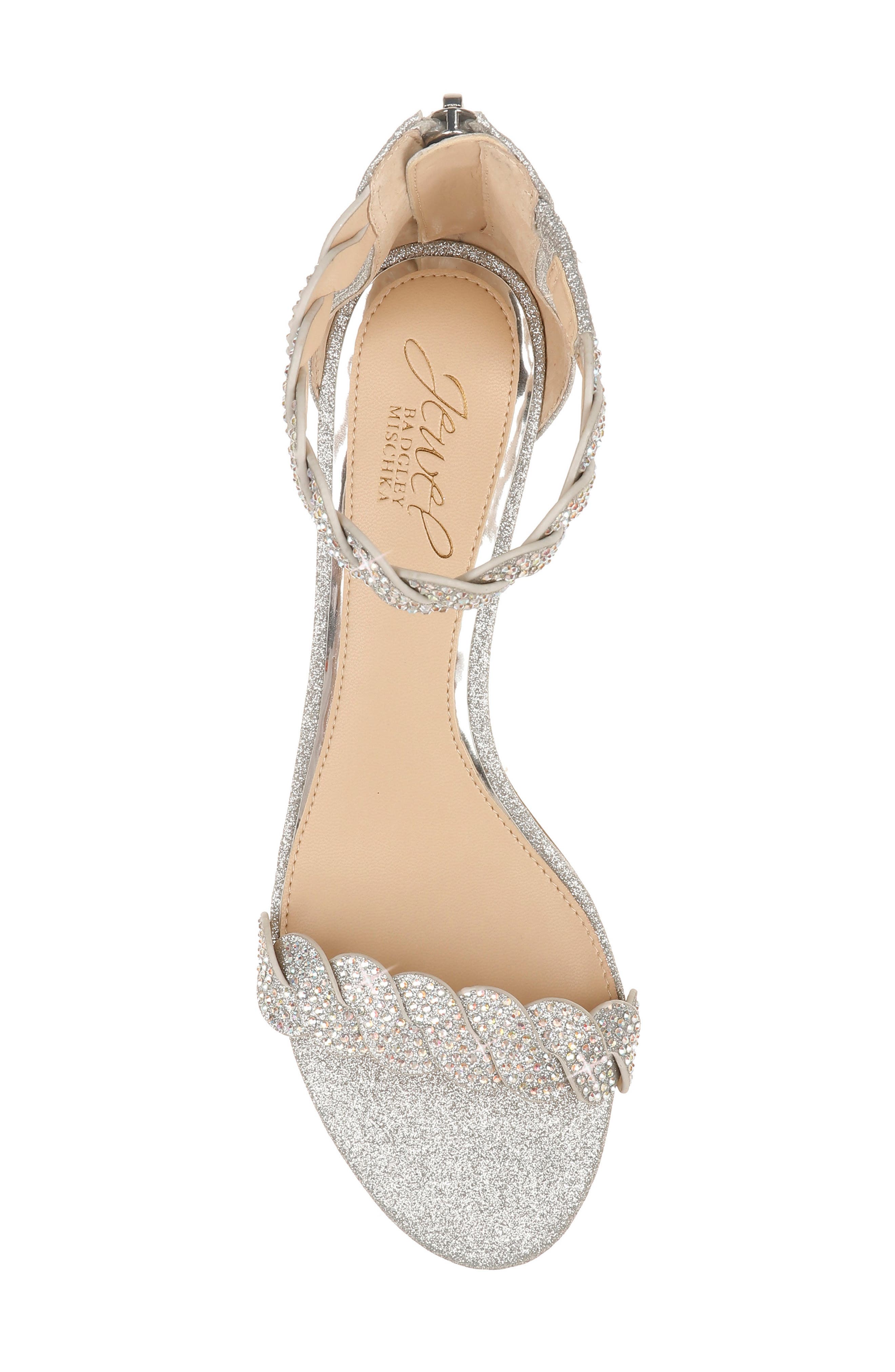 Jewel Badgley Mischka Finna Embellished Ankle Strap Sandal, Alternate, color, 