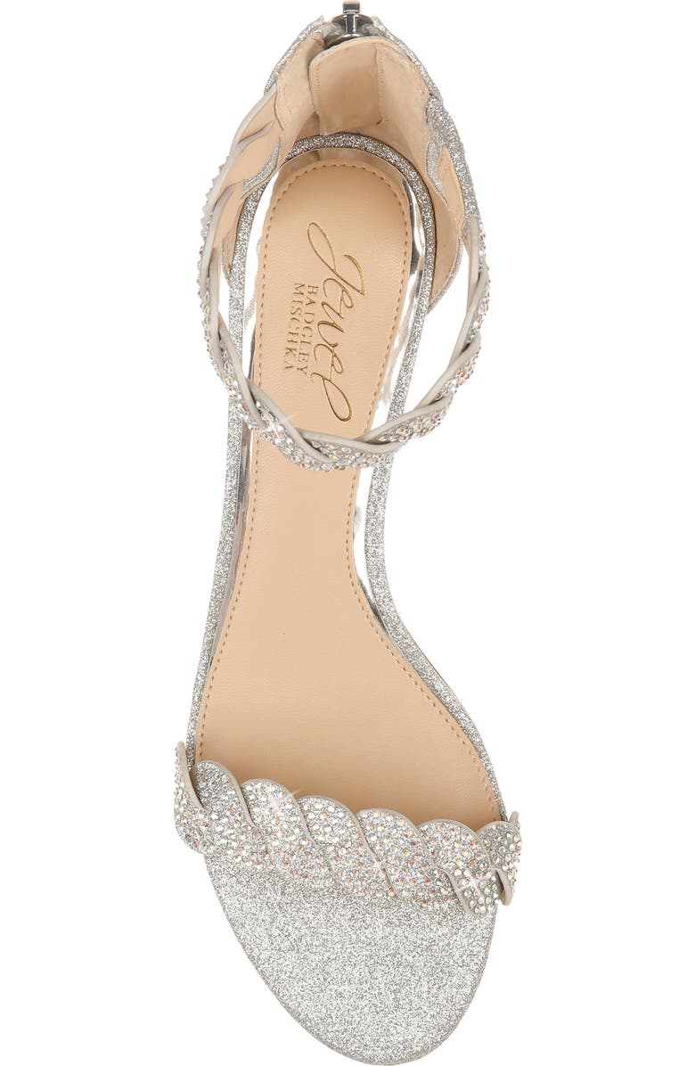 Jewel Badgley Mischka Finna Embellished Ankle Strap Sandal, Alternate, color,