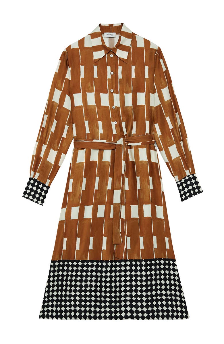 ottod'Ame Viscose Midi Shirt Dress, Alternate, color, Brown