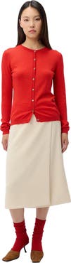 GOBI Mongolian Cashmere Cashmere-Silk Crew Neck Cardigan