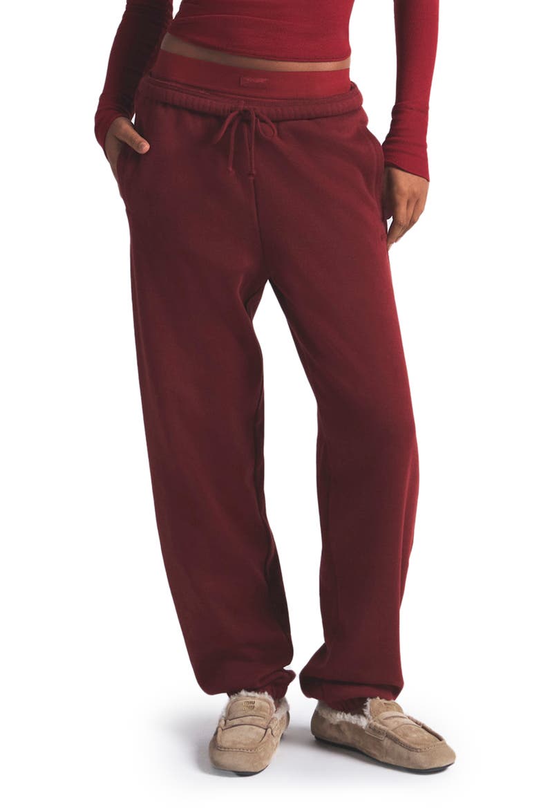 Cotton Fleece Blend Classic Joggers, Main, color, MERLOT