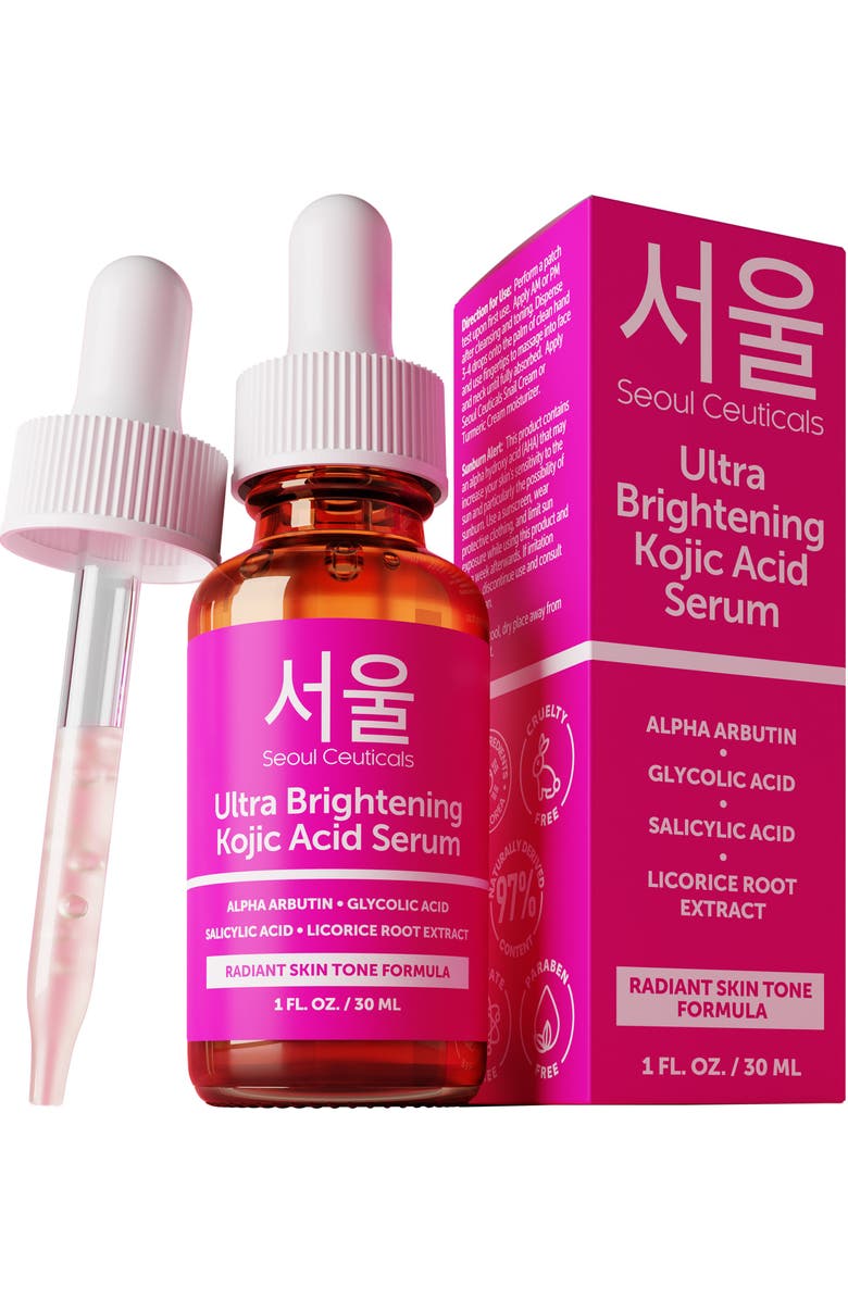 Seoul Ceuticals Korean Skincare Ultra Brightening Kojic Acid Serum, Main, color, Clear