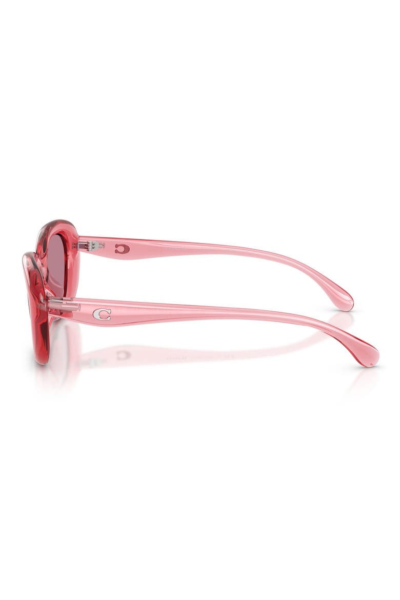 54mm Polarized Oval Sunglasses, Alternate, color, TRANSPARENT PINK / PINK MIRROR