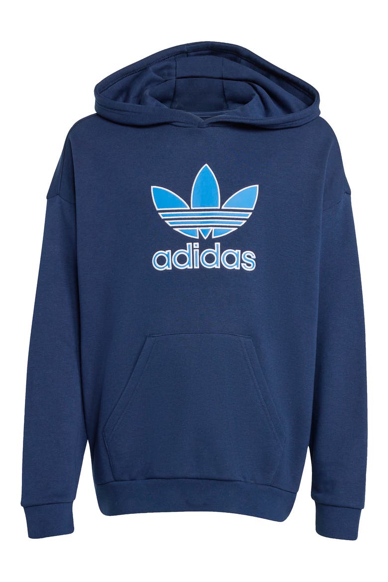 Kids' Trefoil Hoodie, Main, color, NIGHT INDIGO