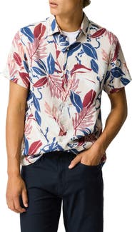 Rodd & Gunn Saltwater Creek Sports Fit Botanic Print Short Sleeve Linen Button-Up Shirt