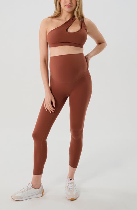 Women's Athletic Maternity Legging with Scrunch Butt Design and Supportive Belly Band