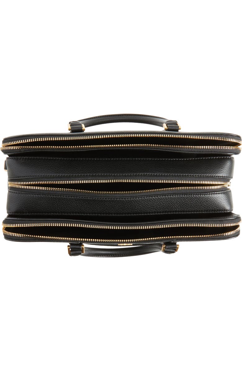 Tory Burch Georgia Double Zip Pebbled Leather Satchel, Alternate, color,