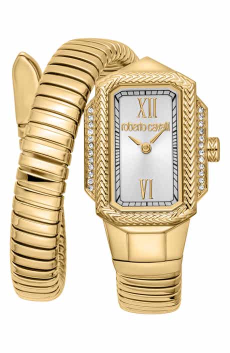 Roberto Cavalli Vera Snake Wraparound Bracelet Watch, 22mm x 32mm