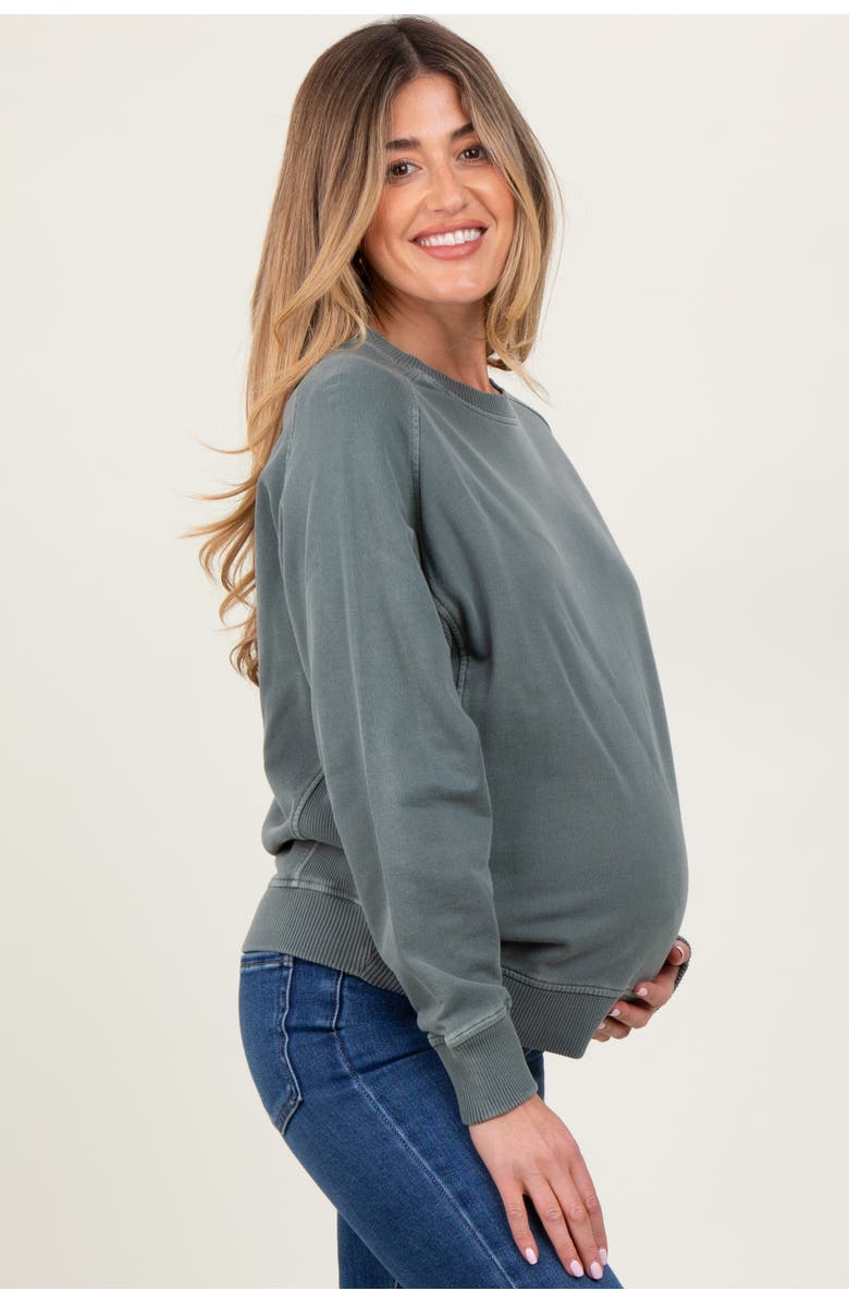 PinkBlush French Terry Vintage Wash Pullover, Alternate, color, Light Olive