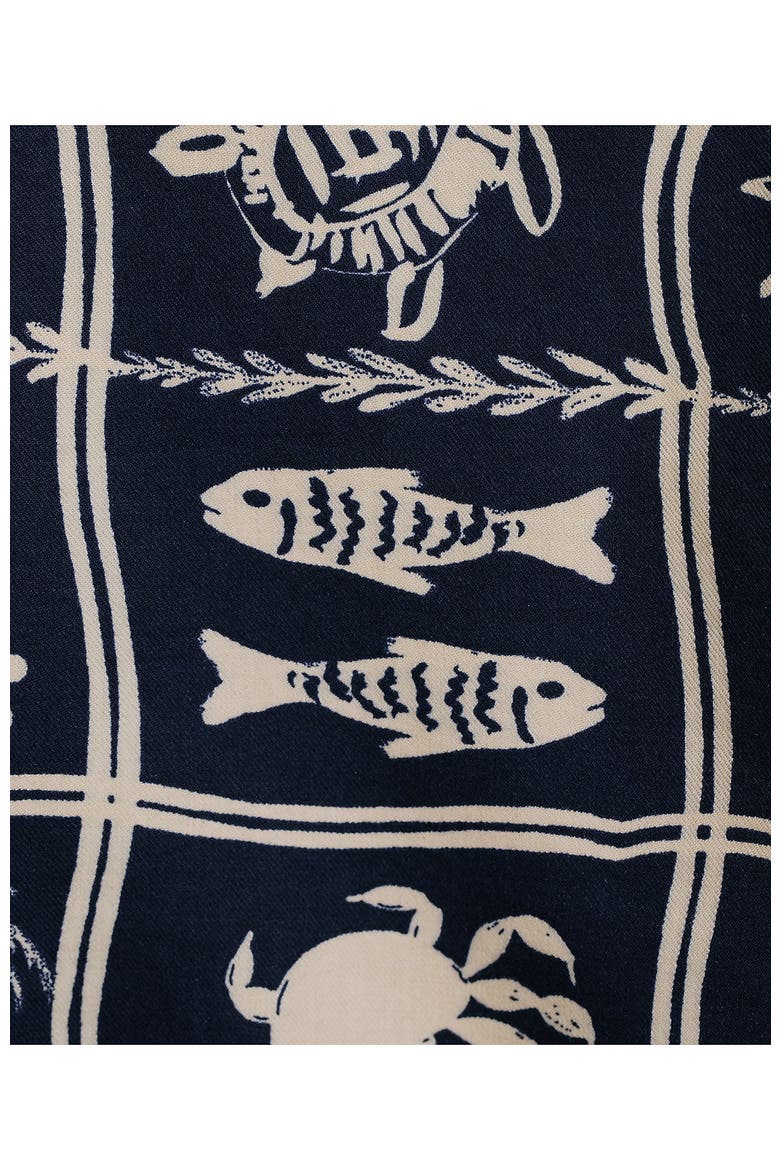 Short Sleeve Camp Collar Hawaiian Shirt, Alternate, color, Deep Sea Navy/Fish